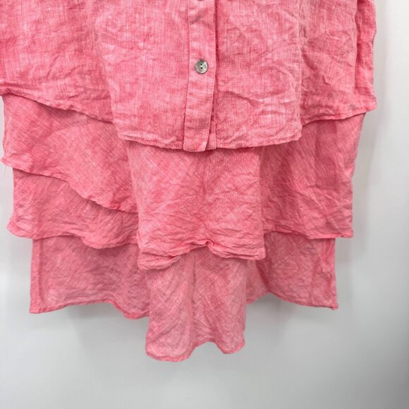 Finley Jasmine Sleeveless Tiered Linen Dress Pink woman’s size XL dress spring s - Picture 4 of 15
